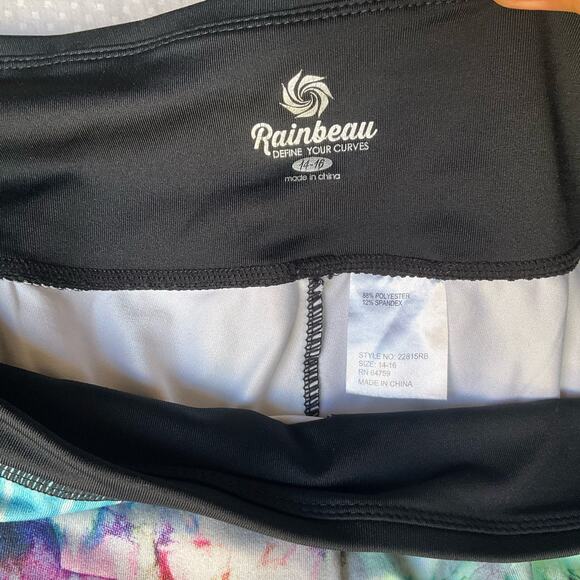 Rainbeau Women’s Short Leggings size XL (14/16), Blue & Black, Side Pockets - Picture 6 of 7
